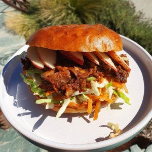 Delicious and burger with Honey